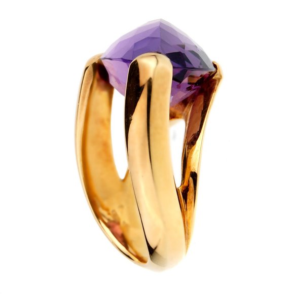 Antonini Amethyst Gold Cocktail Ring - Picture 2 of 2